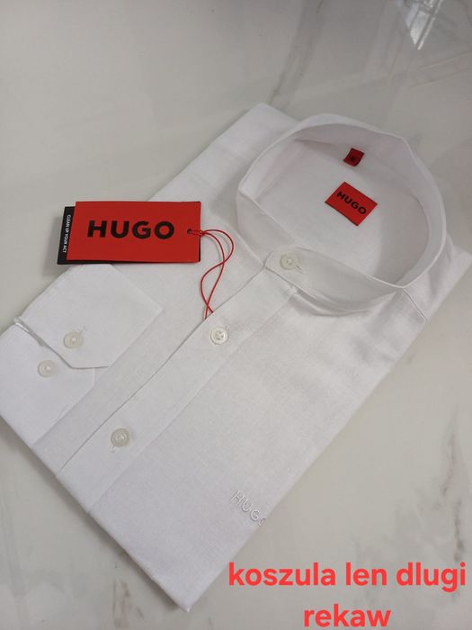 Nowa męska koszula z długim rękawem hugo boss m