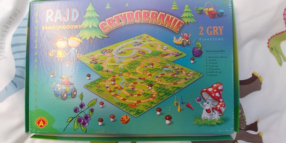 Gry planszowe 2w1 grzybobranie i rajd samochodowy Alexander