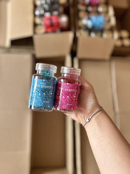 ОПТ / Вітаманні капсули для волосся Sevich (рожеві, блактині )