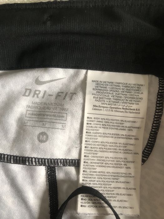 Czarno-białe leginsy sportowe3/4 nike