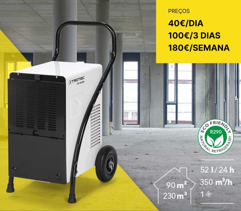 Aluguer Desumidificador Comercial, Alta Capacidade, Algarve