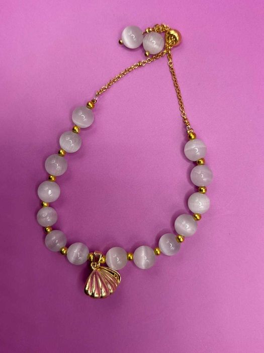 Piękna perłowa bransoletka kamienie regulowana HIT kod A36