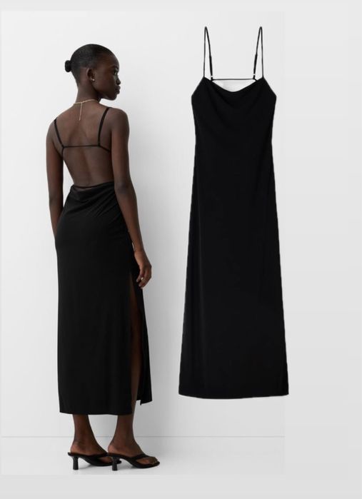 Літня сукня на бретелях Bershka, Сукня з відкритою спиною та розрізами