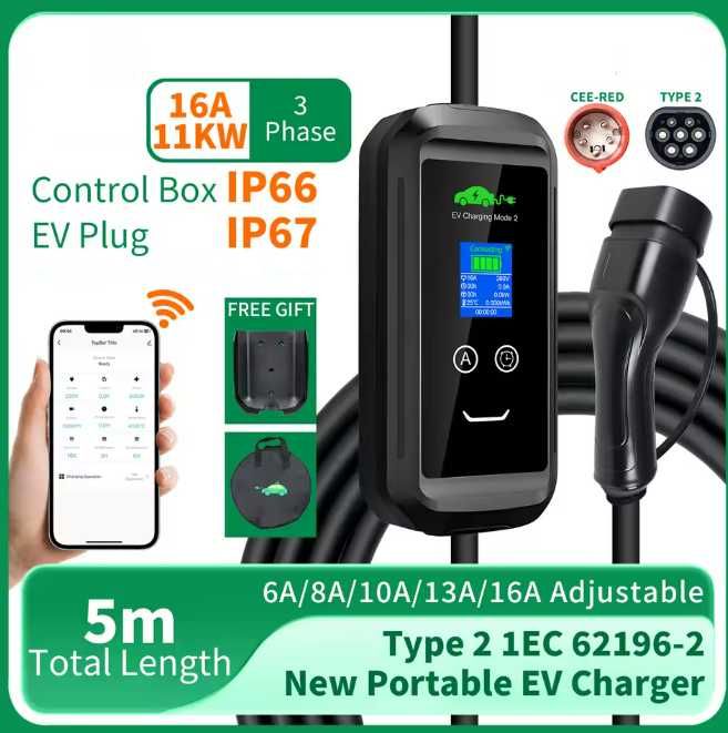Przenośna ładowarka samochodowa cegła Wallbox EV AC Type2 11kW