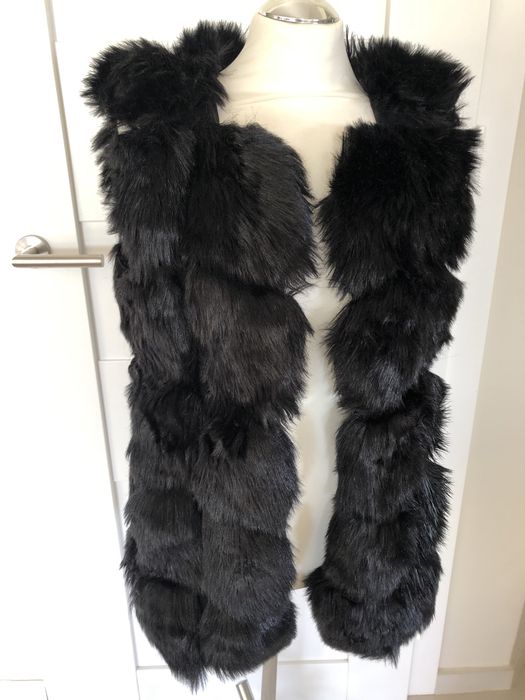 Kamizelka czarna sztuczne futro r. S/M