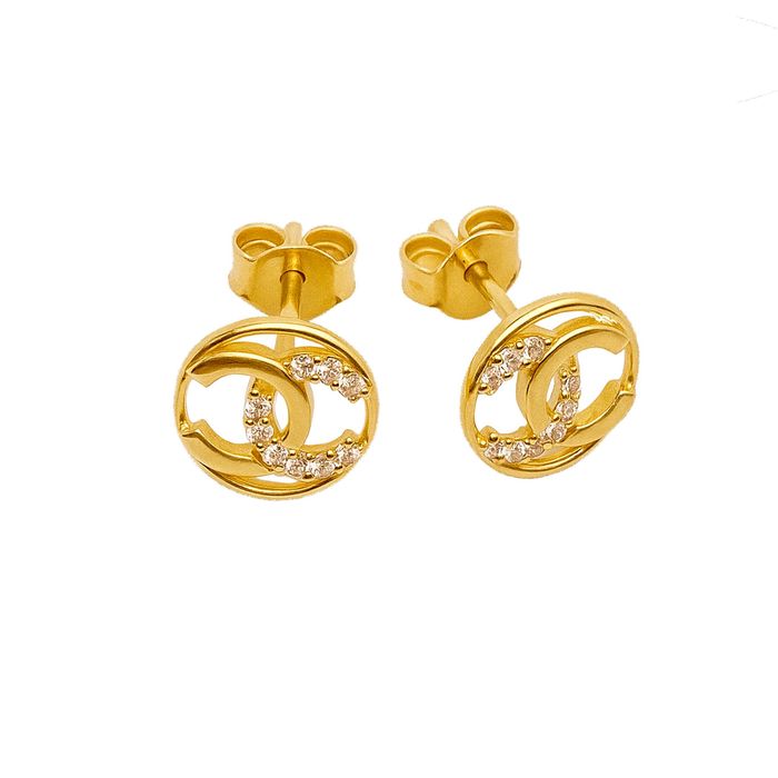 Złote Kolczyki Chanel Cyrkonie 585