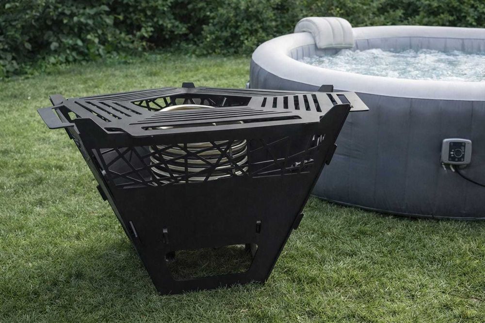 Palenisko z funkcją grzania wody do jacuzzi basenu  bani + grill