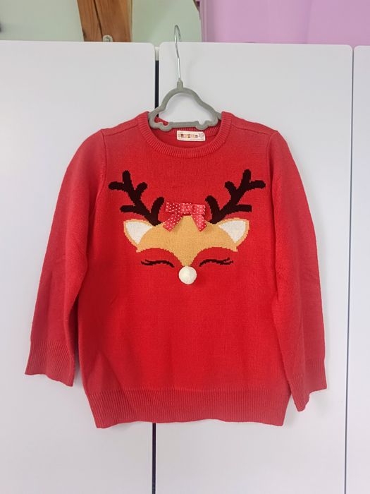 śliczny ŚWIĄTECZNY sweterek m-ki Young Style r. 122-128
