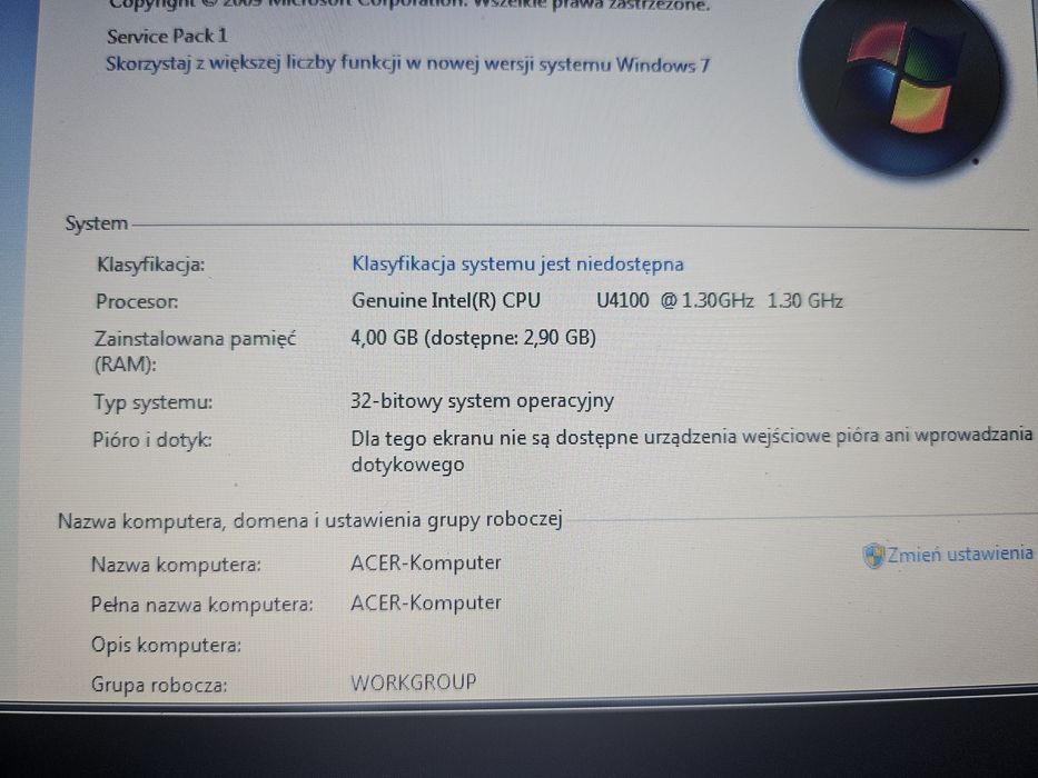 laptop Acer 13,3 cala Aspire 3810TZ