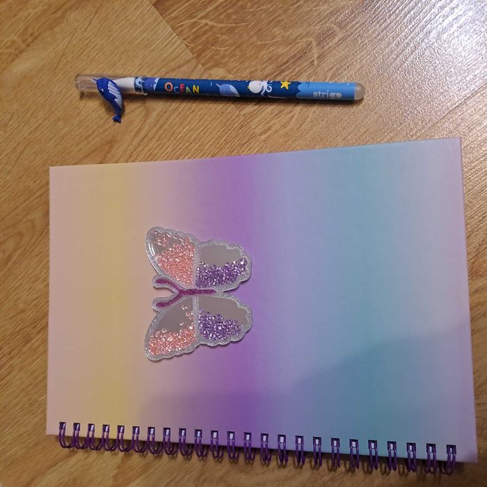 Notes Starpak na spirali A5 Motyl, długopis wymazywalny - zestaw