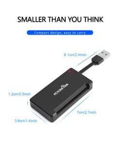 Rocketek usb 2.0 leitor de cartão inteligente cac id, cartão de banco,