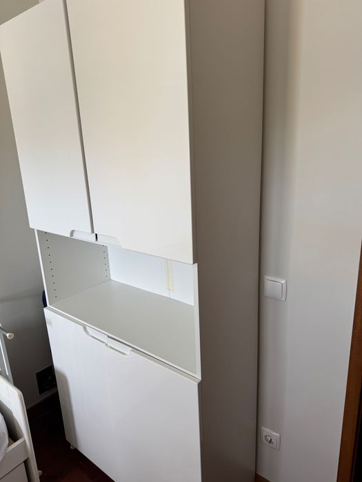 Roupeiro com 2 portas, branco, 82x37x182