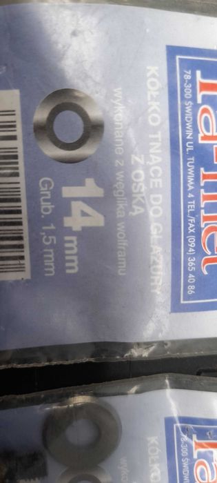 kółka tnące do glazury z ośką 14 mm grubość 1,5 mm
