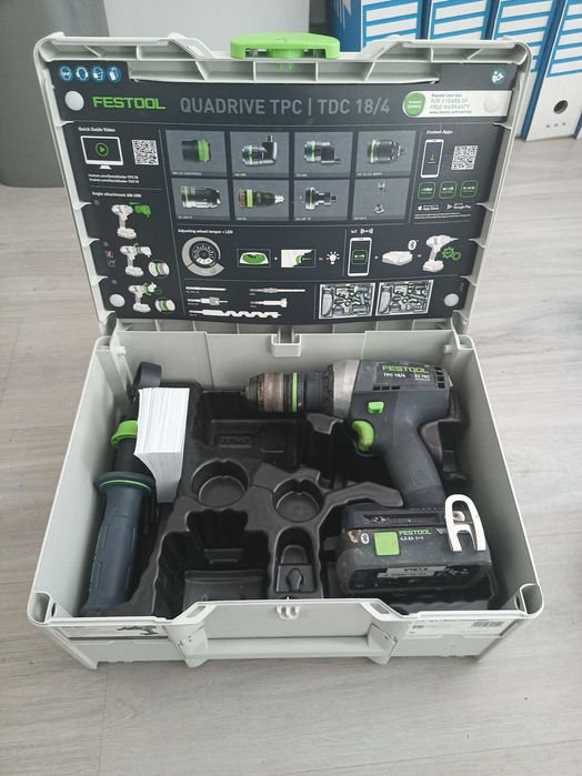 Wiertarko-wkrętarka akumulatorowa Festool , używana, Quradrive TPC 18/4 + walizka