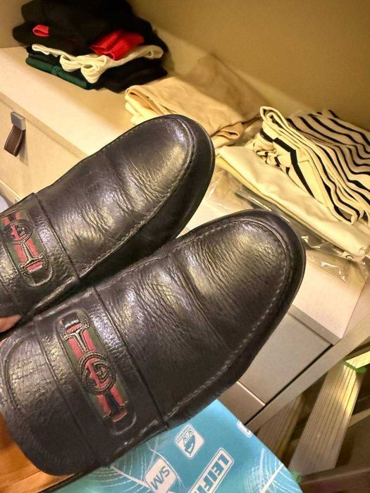 лофери шкіряні чоловічі GUCCI Web Horsebit Jordaan