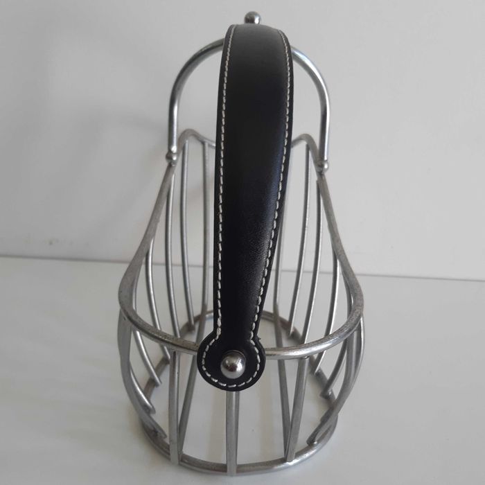 Cesto Metálico Suporte Inox p/ Servir Garrafa Vinho