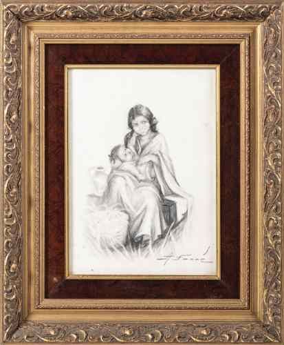 Pintura - Senhora E Criança