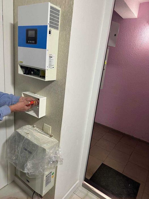‼️УСТАНОВКА‼️ инвертор 5кВт WiFi + аккумулятор 48v 100A 5.1кВт станция