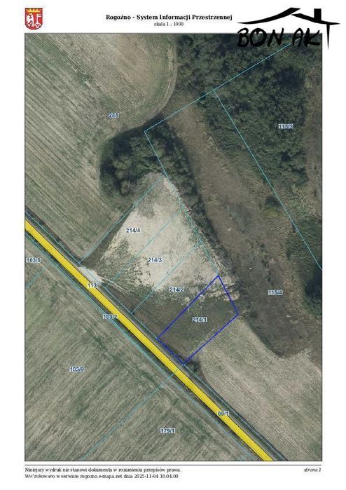 Działka w pobliżu jeziora Faktura Vat