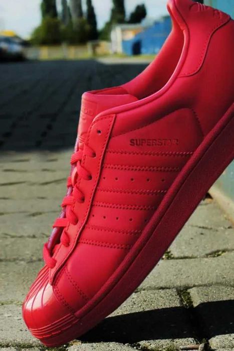Adidas Originals Superstar Glossy TO S76724 czerwone SKÓRZANE