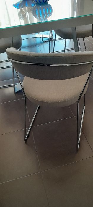 Cadeiras 6 Antarte cromado e forroadas em tecido 6 alta gama