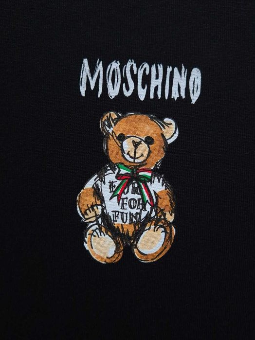 Moschino Czarna Bawełna 100% Tshirt Koszulka S M L XL Męska