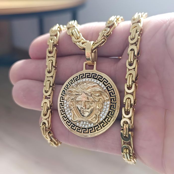 Pozłacany łańcuszek z wisiorkiem  prezent dla męża nowy