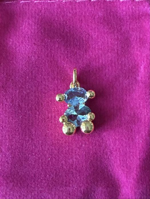 Nowa  zawieszka miś 1.5 cm srebro vermeil