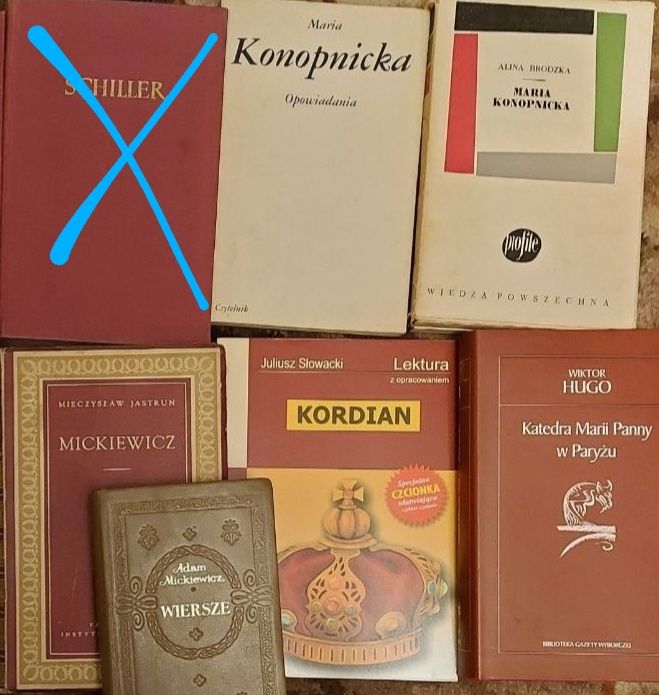Kilka książek Konopnicka Jastrun Mickiewicz Słowacki Hug