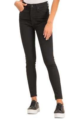 LEVIS Mile High Super Skinny Damskie Spodnie Czarne Wysoki Stan 26