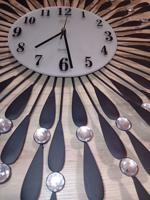 Zegar metalowy z kryształkami glamour średnica 67 cm
