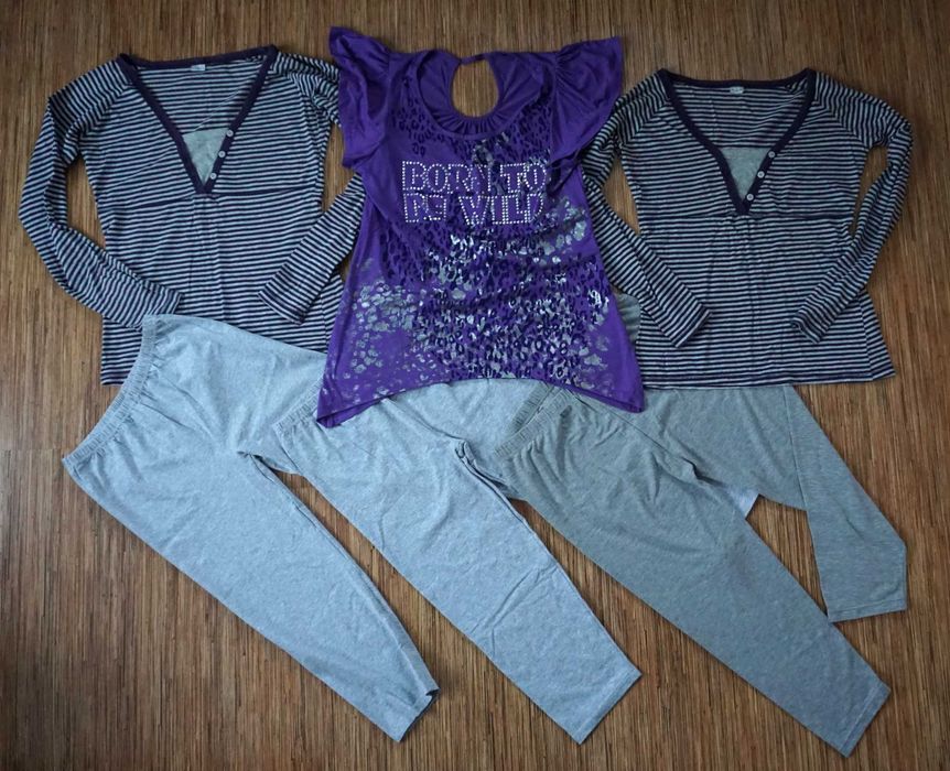 ZESTAW Treningowy sportowy Domowy Legginsy Bluzka L