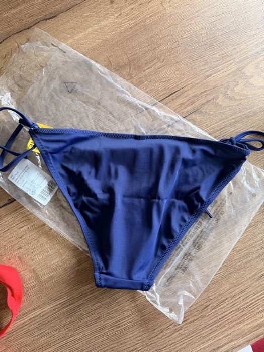 Zalando bikini dół stroju kąpielowego wiązany granatowy r M
