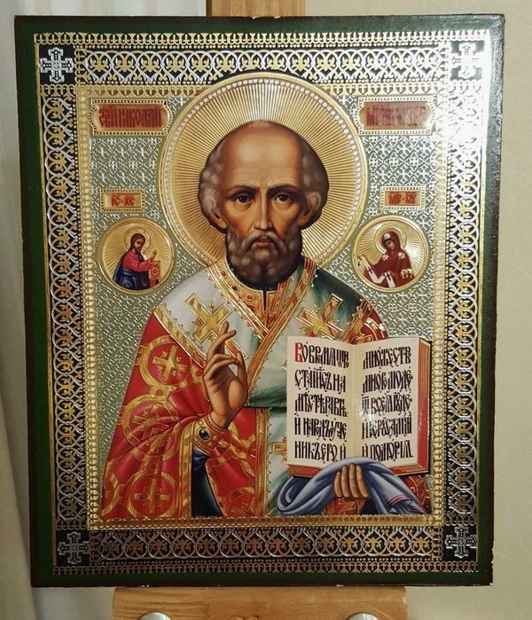 Продам икону Николая Чудотворца, печать на доске, 17х21см