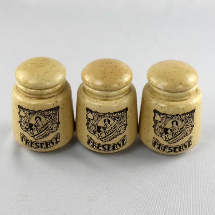 Conjunto de 3 frascos com tampa Mrs Beeton’s Preserve - 1978