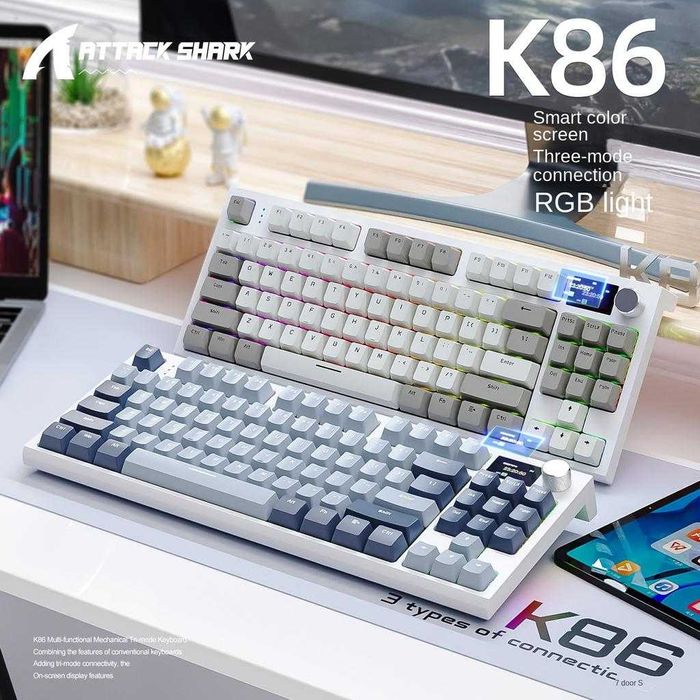 Клавіатура Attack Shark k86.+ заміна шумки+ змазка+ кирилиця