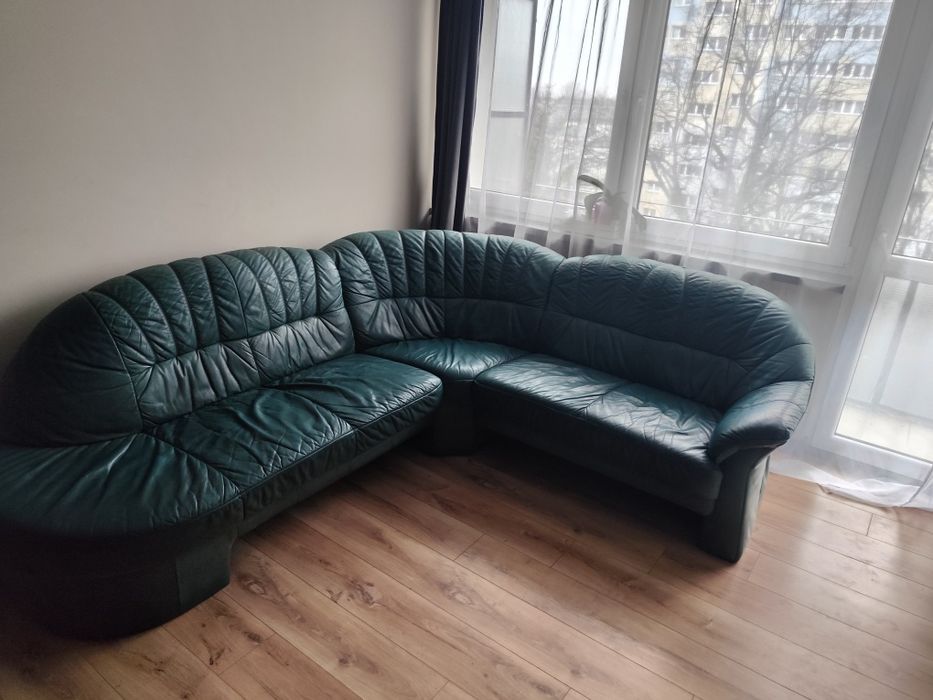 Kanapa skórzana zielona