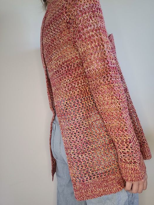 Kolorowy ażurowy sweter oversize boho ASOS