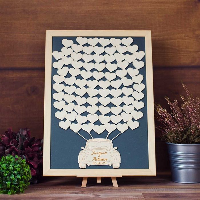 Księga gości weselnych - 83 SZT. - DREWNIANA