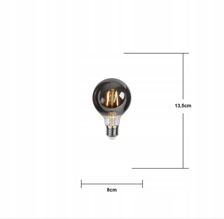 Żarówka LED E27 1,8W G80 2100K Plain Smoke dymiona