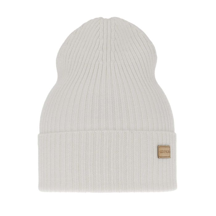 czapka 100 % merino biała