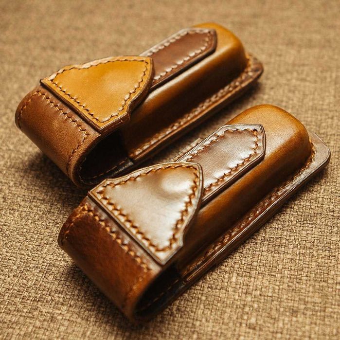 Кожаный чехол для раскладного большого ножа