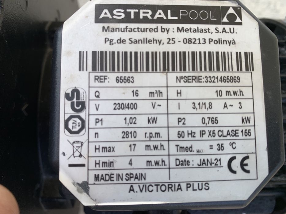 Bomba de piscina Astralpool64551466164098124