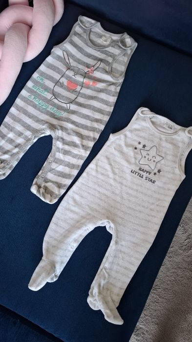 Pajacyki do spania śpiochy zestaw paka ubranek dziewczynka niemowlę 62