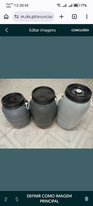 Barricas ou vasilhas para azeite usadas e em bom estado