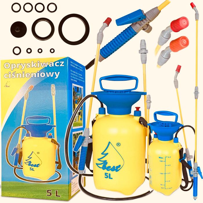 Opryskiwacz Ciśnieniowy ręczny 5L z długą lancą-  ogród oprysk OKAZJA!