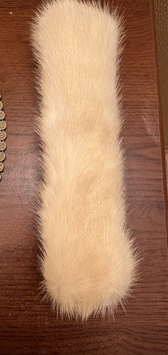 Повязка норкова натуральне хутро на ризинці