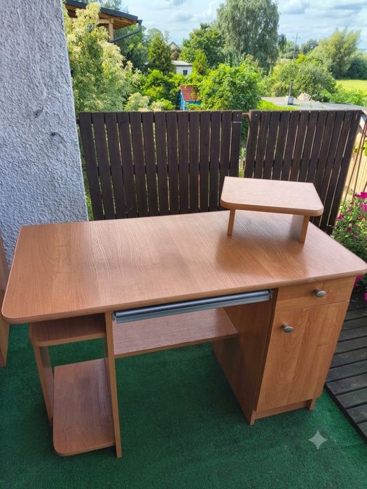 Biurko komputerowe/biurowe 110×55 cm – szuflada, szafka, wysuwana półka