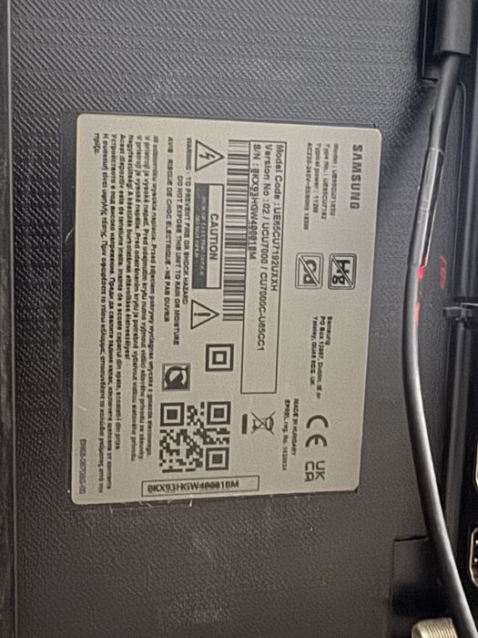 Samsung  65 cali model UE65CU7192