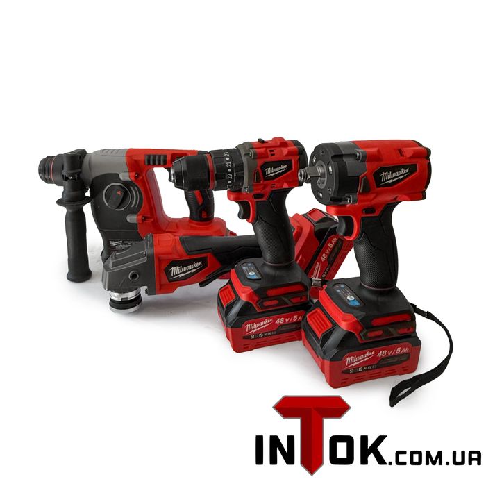 Набор аккумуляторного инструмента 4 в 1 Milwaukee SET4 | 48V | 5.0 A/h